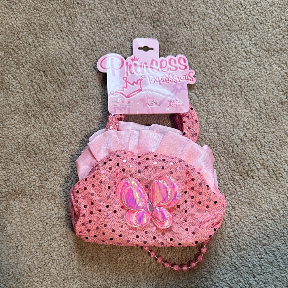 Expressions Glittery Pink Butterfly Bag